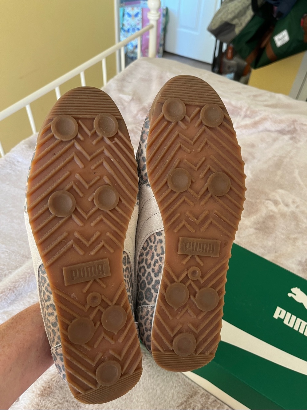 Puma Women’s Leopard-Print Sneakers in Beige and Cream. Worn once! - Picture 4 of 5